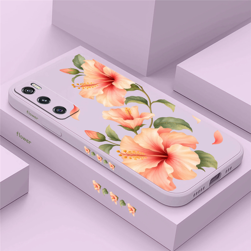 Vivo V40 - Two Pink Lilies Pattern Case For
