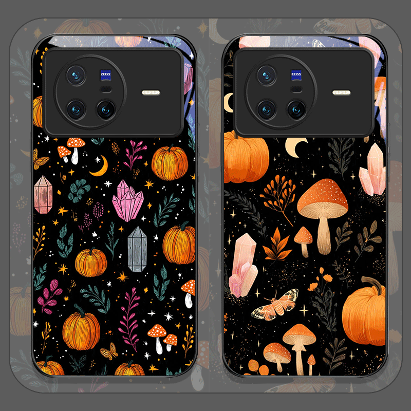 Oppo Reno 12 - Creative Pumpkin Crystal Mushroom Flower Tempered