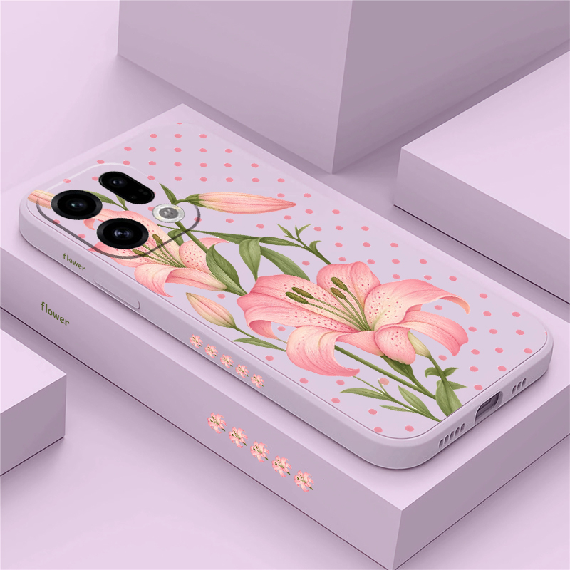 Oppo Reno 12 - Luxury Pink Floral Pattern Phone Case