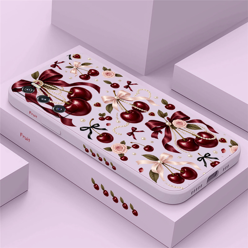 Pink Bow Tie Red Cherry Case F - Vivo V40 评论和价格