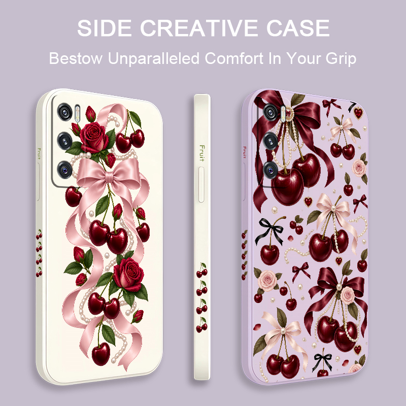 Pink Bow Tie Red Cherry Case F - Vivo V40 评论和价格
