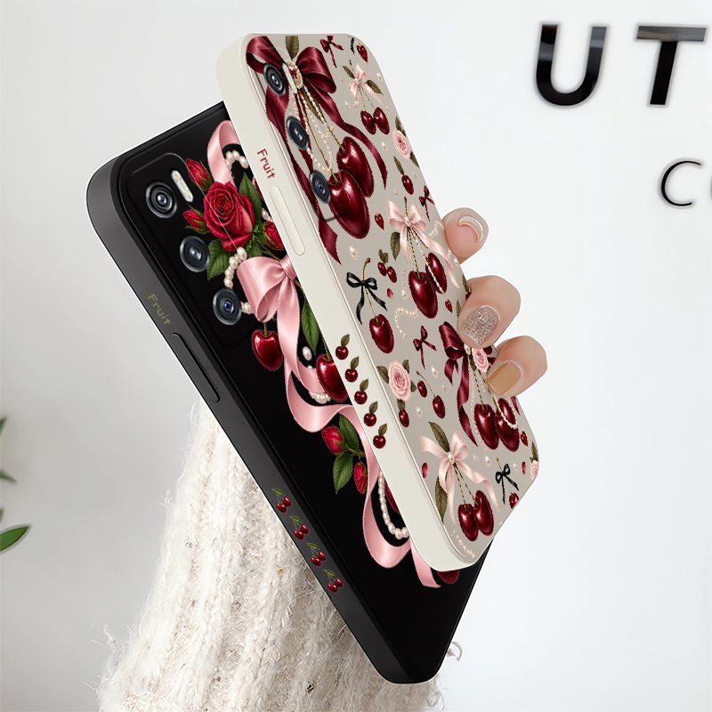 Pink Bow Tie Red Cherry Case F - Vivo V40 评论和价格