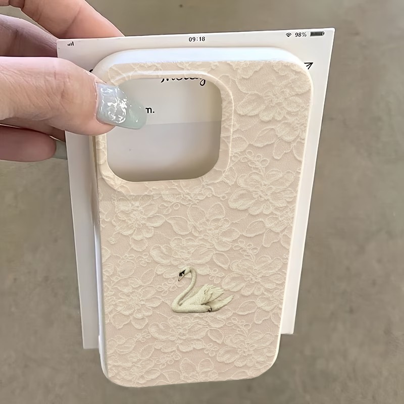 Lace Swan Pattern Lychee Textu - Apple Iphone 15 评论和价格