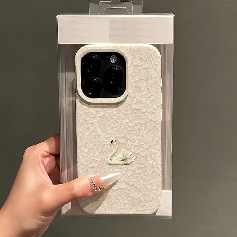 Lace Swan Pattern Lychee Textu - Apple Iphone 15 评论和价格