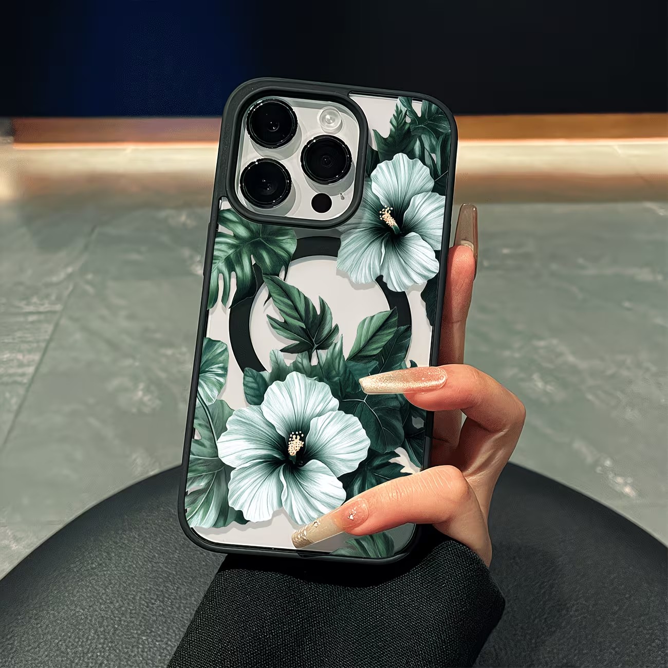 Green Floral Print Phone Case  - Apple Iphone 15 评论和价格