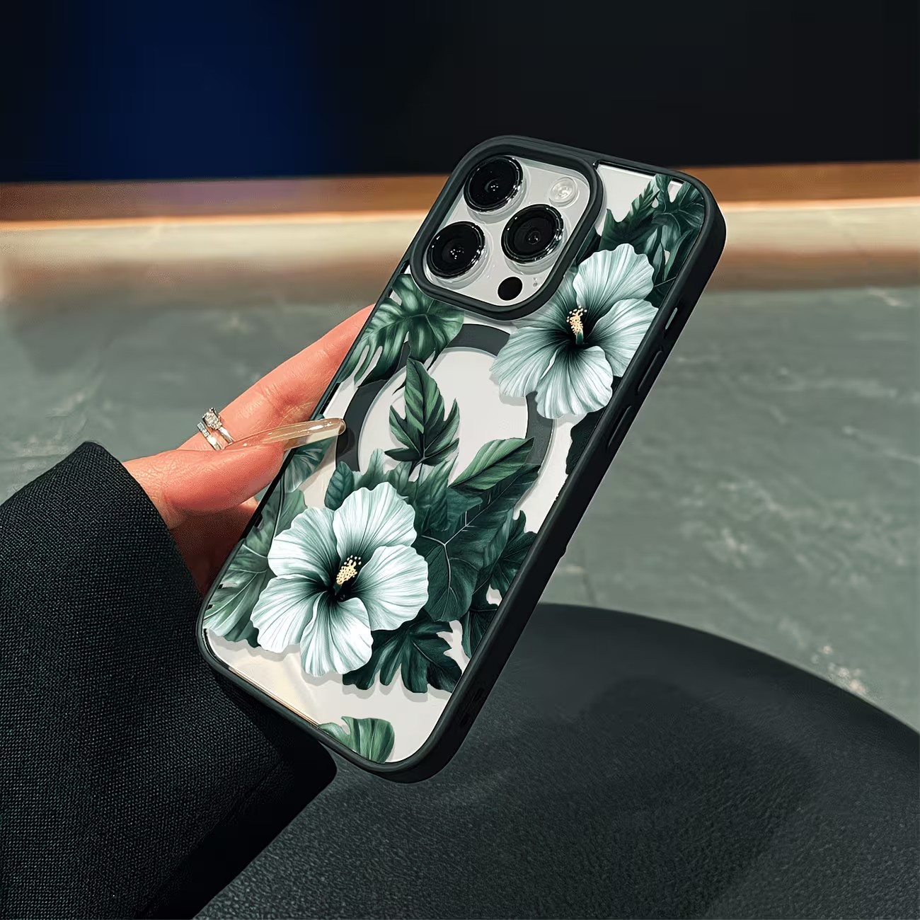 Green Floral Print Phone Case  - Apple Iphone 15 评论和价格